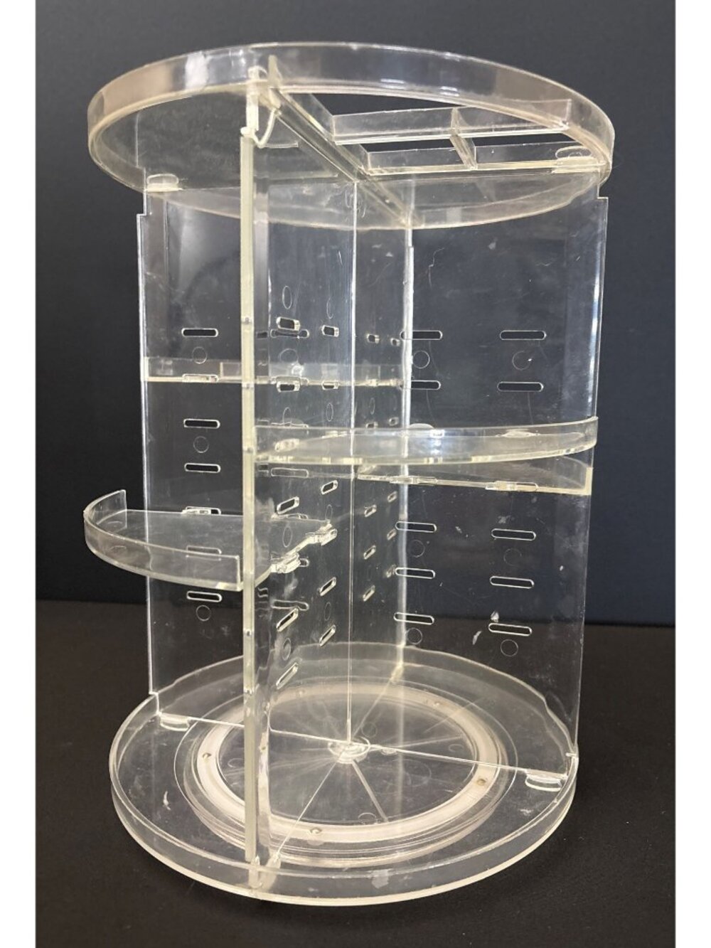 Clear Acrylic Makeup Organizer Storage Carousel With Adjustable Compartments - Picture 5 of 9